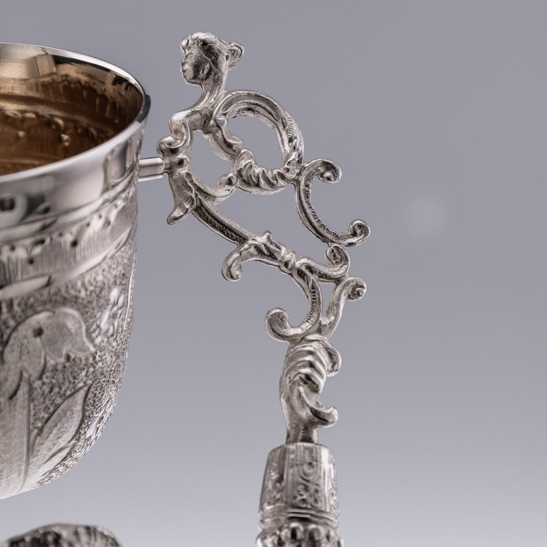 NOVELTY 20thC SOLID SILVER WEDDING WAGER CUP, LONDON c.1973 - 9