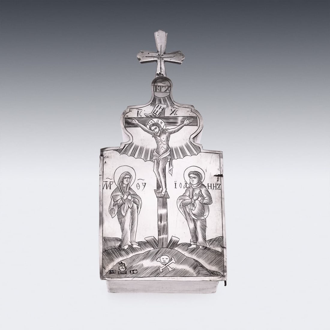 ANTIQUE 18thC RUSSIAN SOLID SILVER RELIQUARY BOX, MOSCOW c.1795 - 4