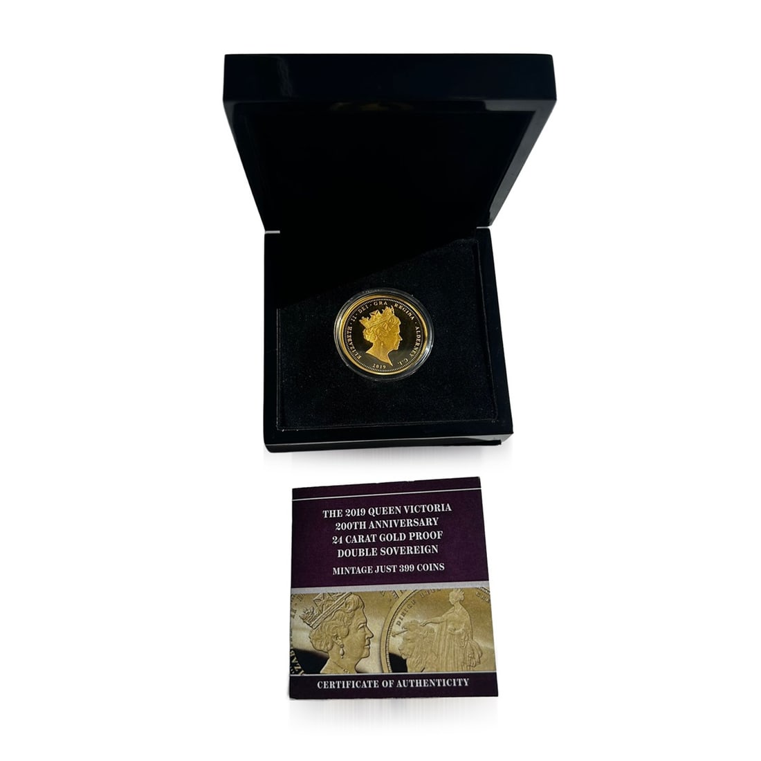 21stC QUEEN VICTORIA 200thC ANNIVERSARY 24 CARAT PROOF DOUBLE SOVEREIGN c.2019 - 2