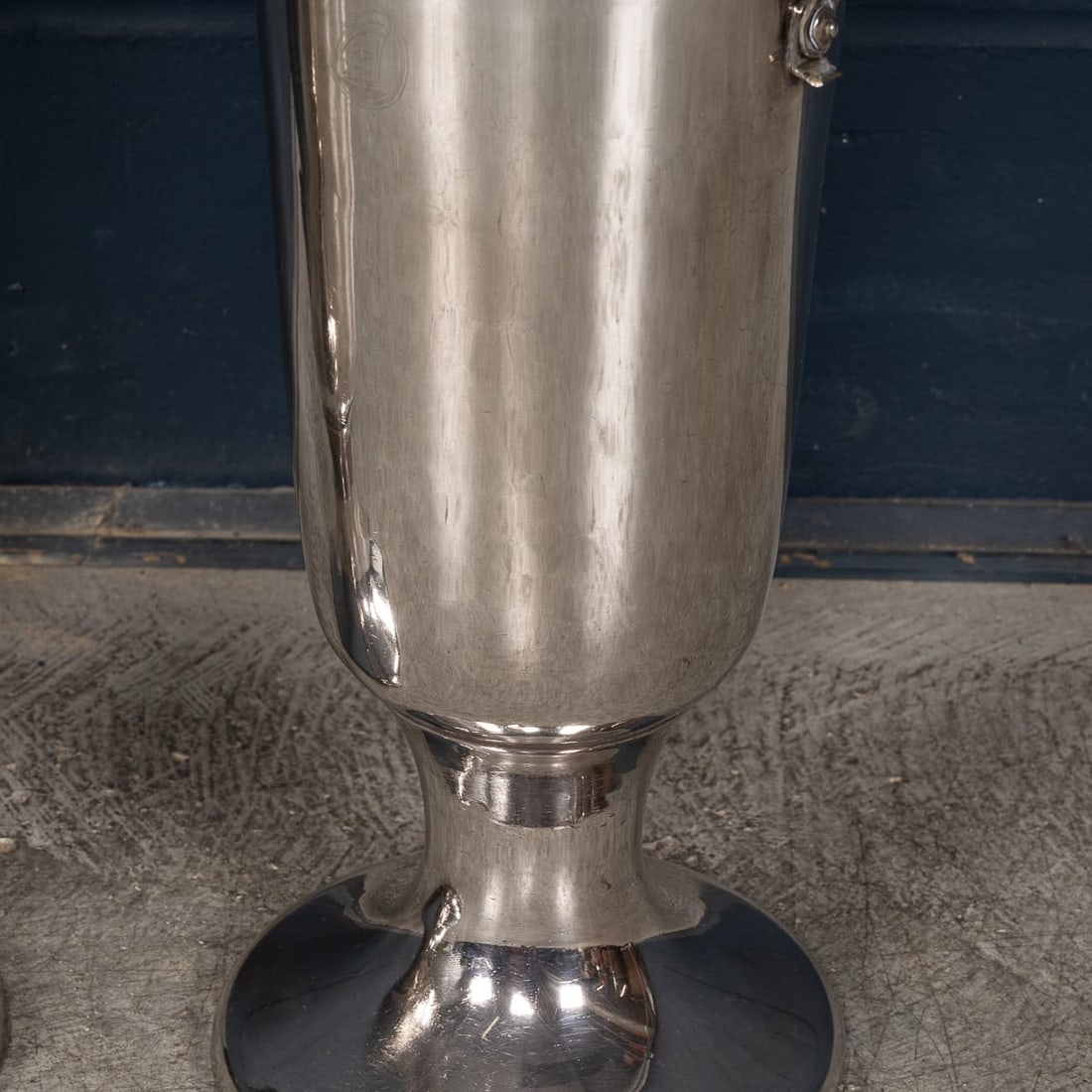 VINTAGE 20thC PAIR OF ENGLISH FLOOR STANDING SILVER PLATED WINE COOLERS - 12