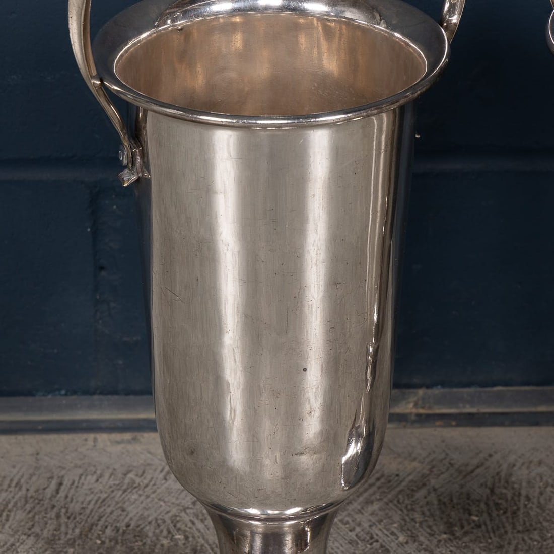 VINTAGE 20thC PAIR OF ENGLISH FLOOR STANDING SILVER PLATED WINE COOLERS - 7