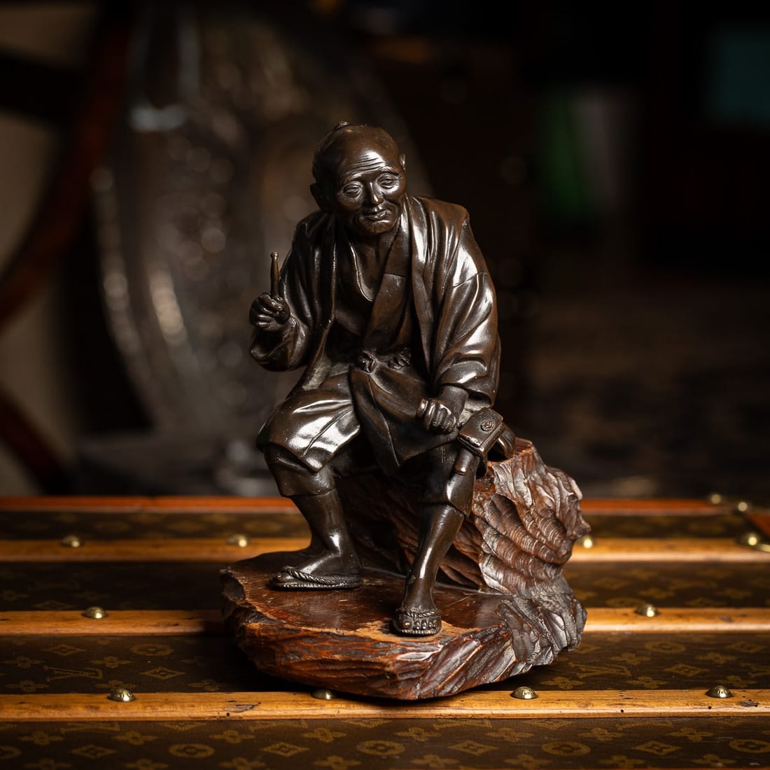 ANTIQUE 19thC JAPANESE MEIJI PERIOD BRONZE OKIMONO C.1890 - 2