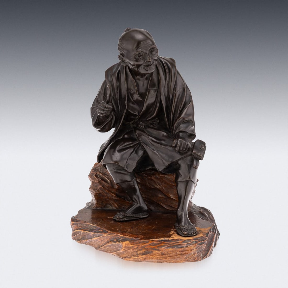 ANTIQUE 19thC JAPANESE MEIJI PERIOD BRONZE OKIMONO C.1890 - 3