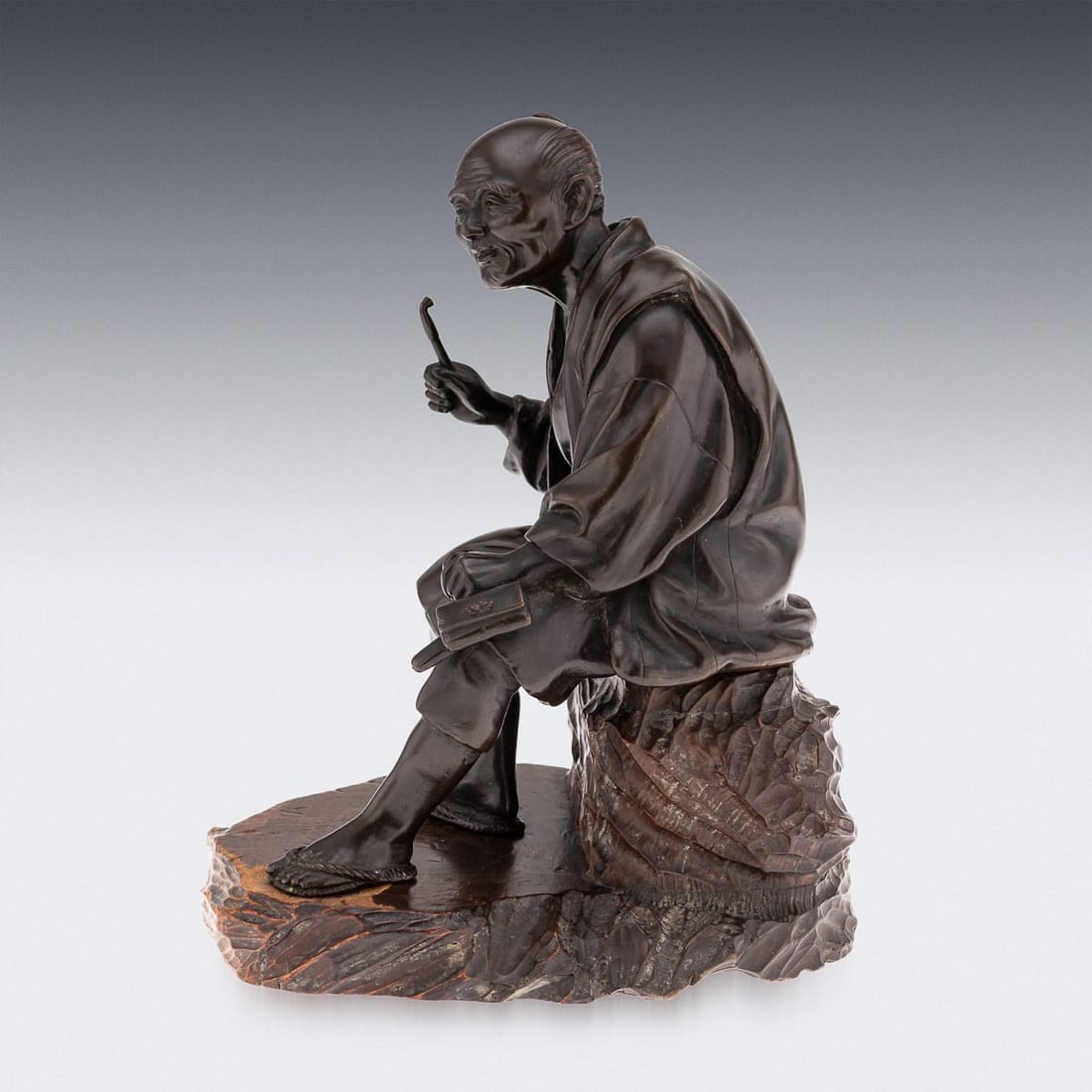 ANTIQUE 19thC JAPANESE MEIJI PERIOD BRONZE OKIMONO C.1890 - 4