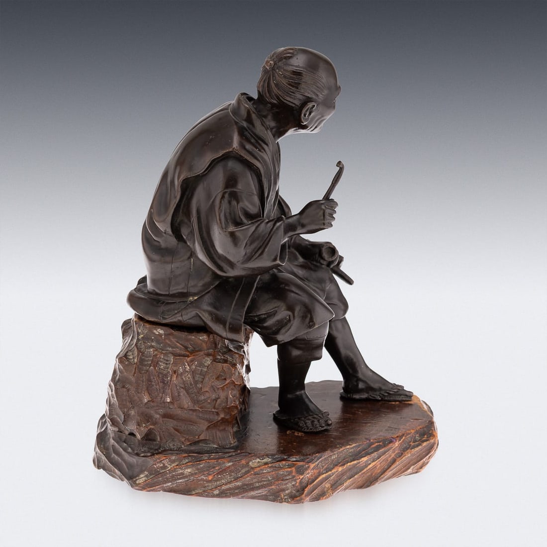 ANTIQUE 19thC JAPANESE MEIJI PERIOD BRONZE OKIMONO C.1890 - 6