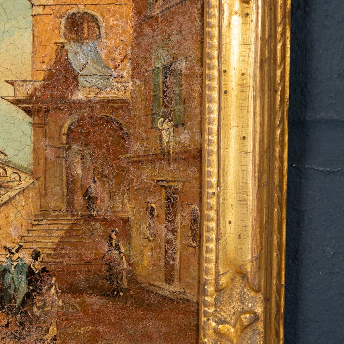 ANTIQUE 20thC PAIR OF VENETIAN CANAL SCENE OIL PAINTINGS BY ALDO GROSSI, ITALY - 10