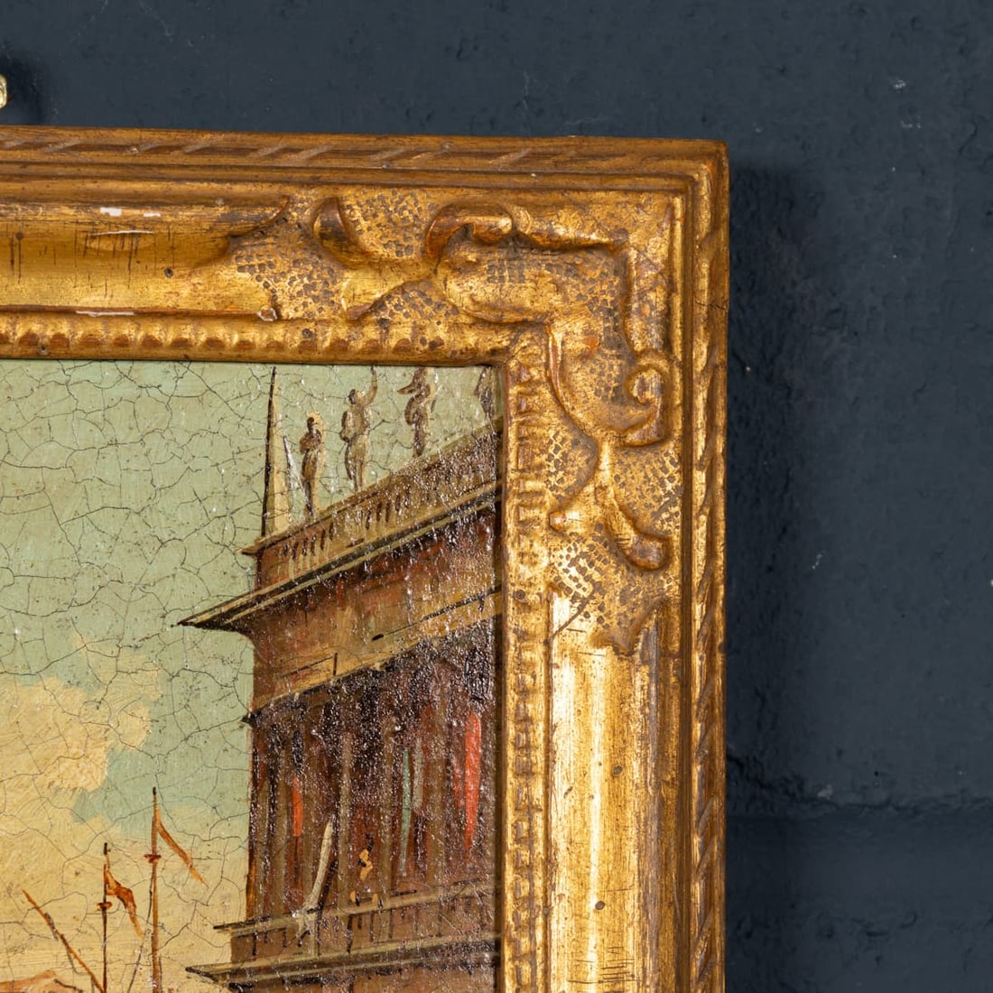 ANTIQUE 20thC PAIR OF VENETIAN CANAL SCENE OIL PAINTINGS BY ALDO GROSSI, ITALY - 17