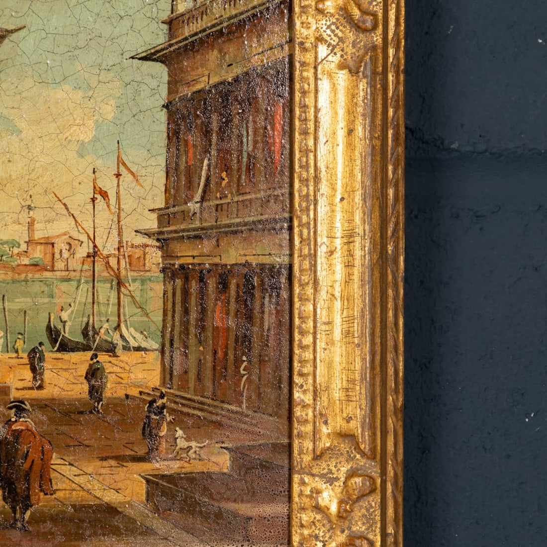 ANTIQUE 20thC PAIR OF VENETIAN CANAL SCENE OIL PAINTINGS BY ALDO GROSSI, ITALY - 18