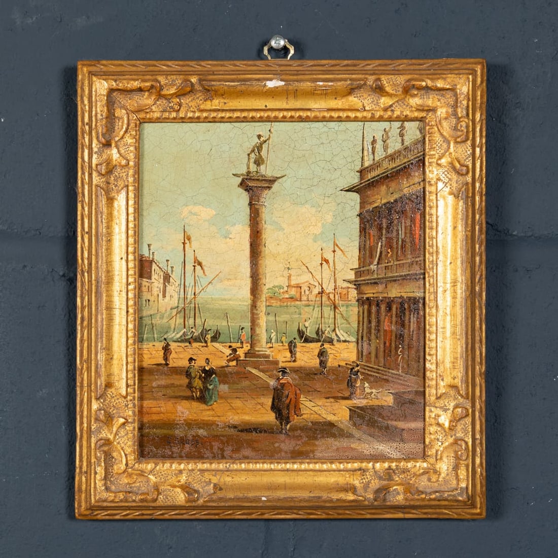 ANTIQUE 20thC PAIR OF VENETIAN CANAL SCENE OIL PAINTINGS BY ALDO GROSSI, ITALY - 5
