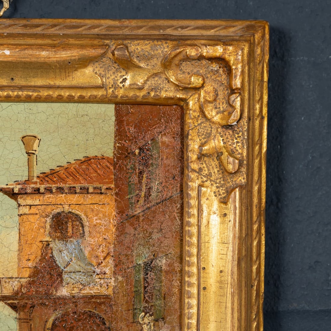 ANTIQUE 20thC PAIR OF VENETIAN CANAL SCENE OIL PAINTINGS BY ALDO GROSSI, ITALY - 9