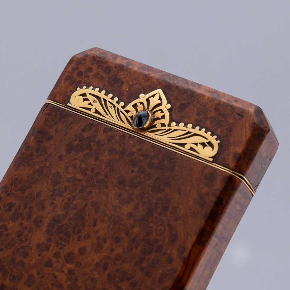 20thC FRENCH 18K GOLD & BURR WALNUT CIGARETTE CASE, MAPPIN & WEBB - 9