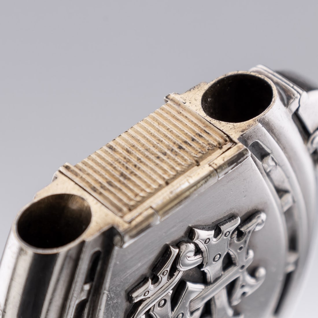 ANTIQUE 19thC VICTORIAN SOLID SILVER LIGHTER & VESTA CASE, LONDON c.1853 - 11