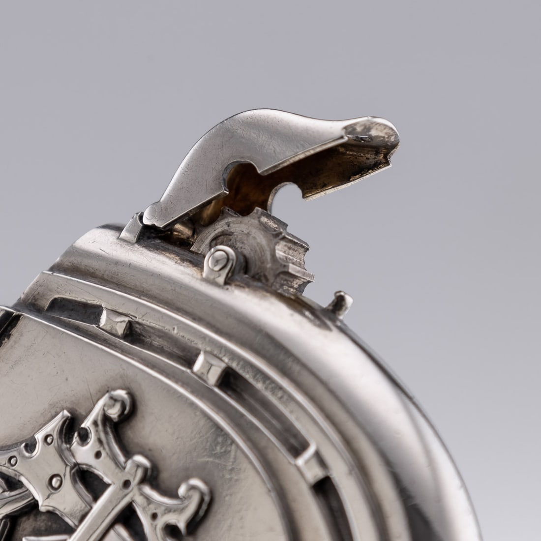 ANTIQUE 19thC VICTORIAN SOLID SILVER LIGHTER & VESTA CASE, LONDON c.1853 - 5