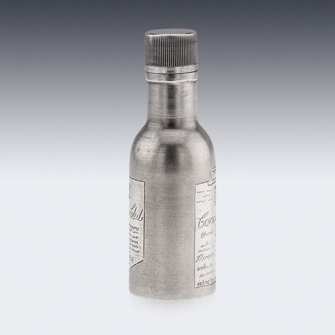 NOVELTY SOLID SILVER MINIATURE CANADIAN CLUB WHISKY BOTTLE - 4
