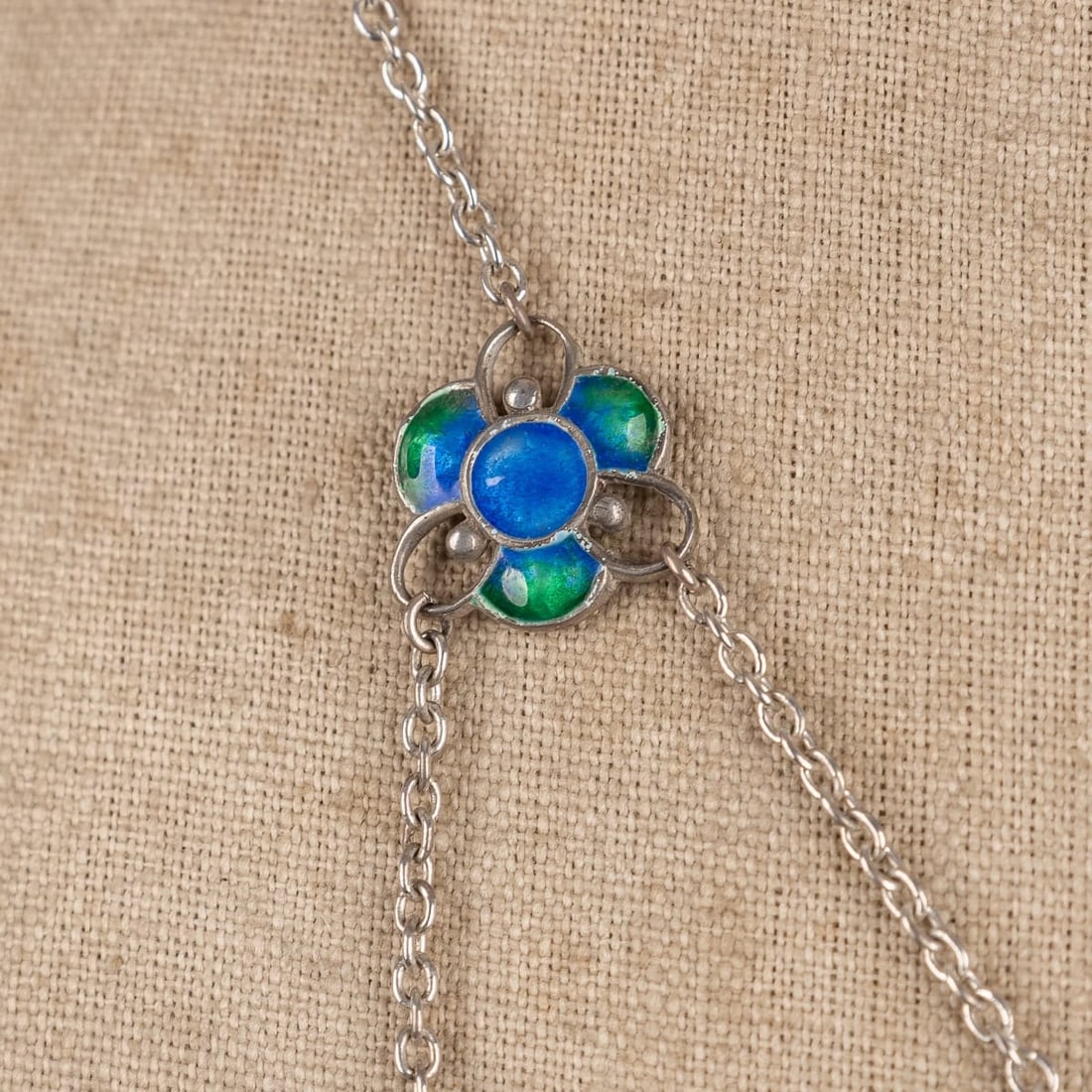 ANTIQUE 20thC SILVER & ENAMEL PENDANT, LIBERTY & CO, BIRMINGHAM c.1904 - 3