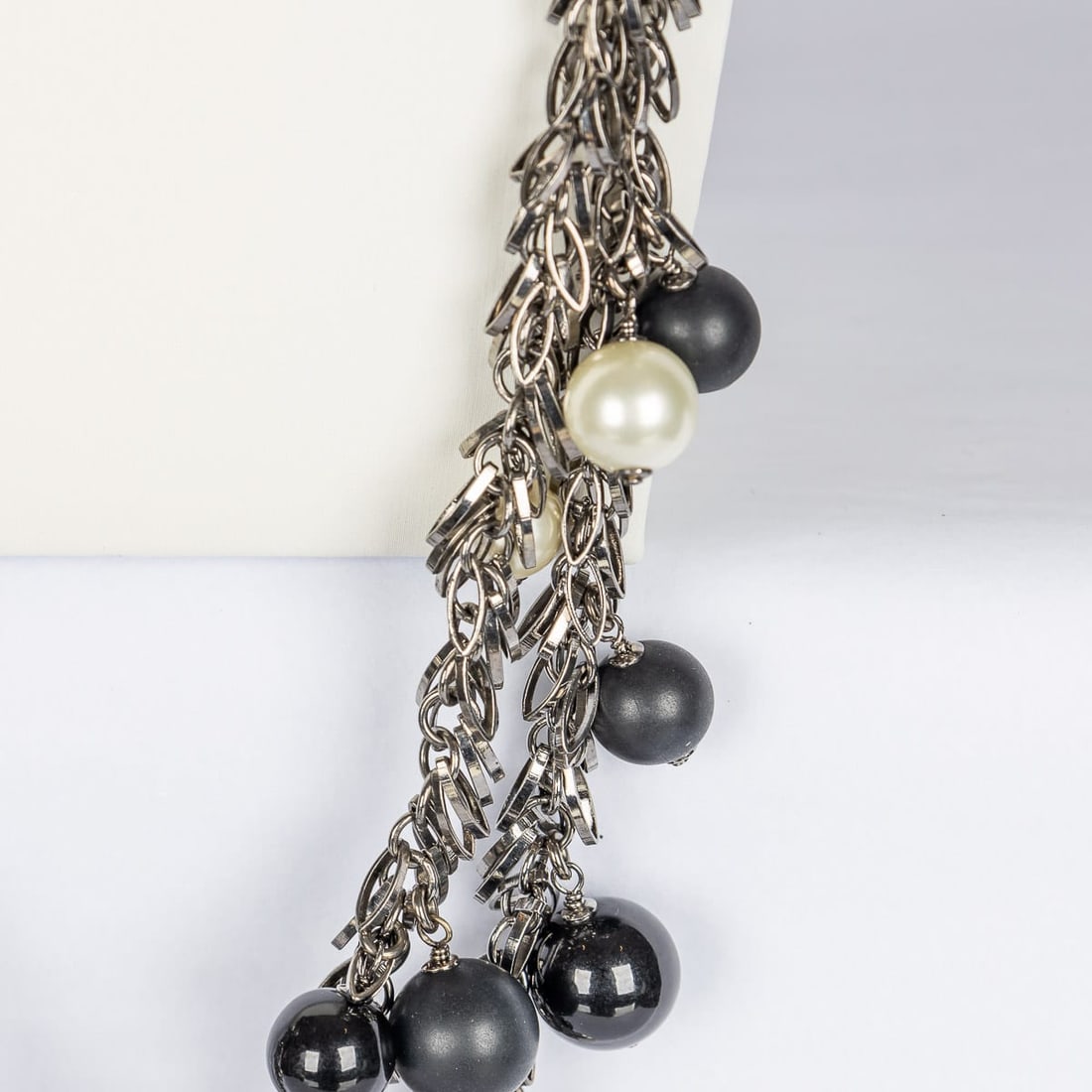 CHANEL 2 STRAND CC LOGO CHAIN BELT / NECKLACE WITH METAL LOOPS, FRANCE c.2005 - 3