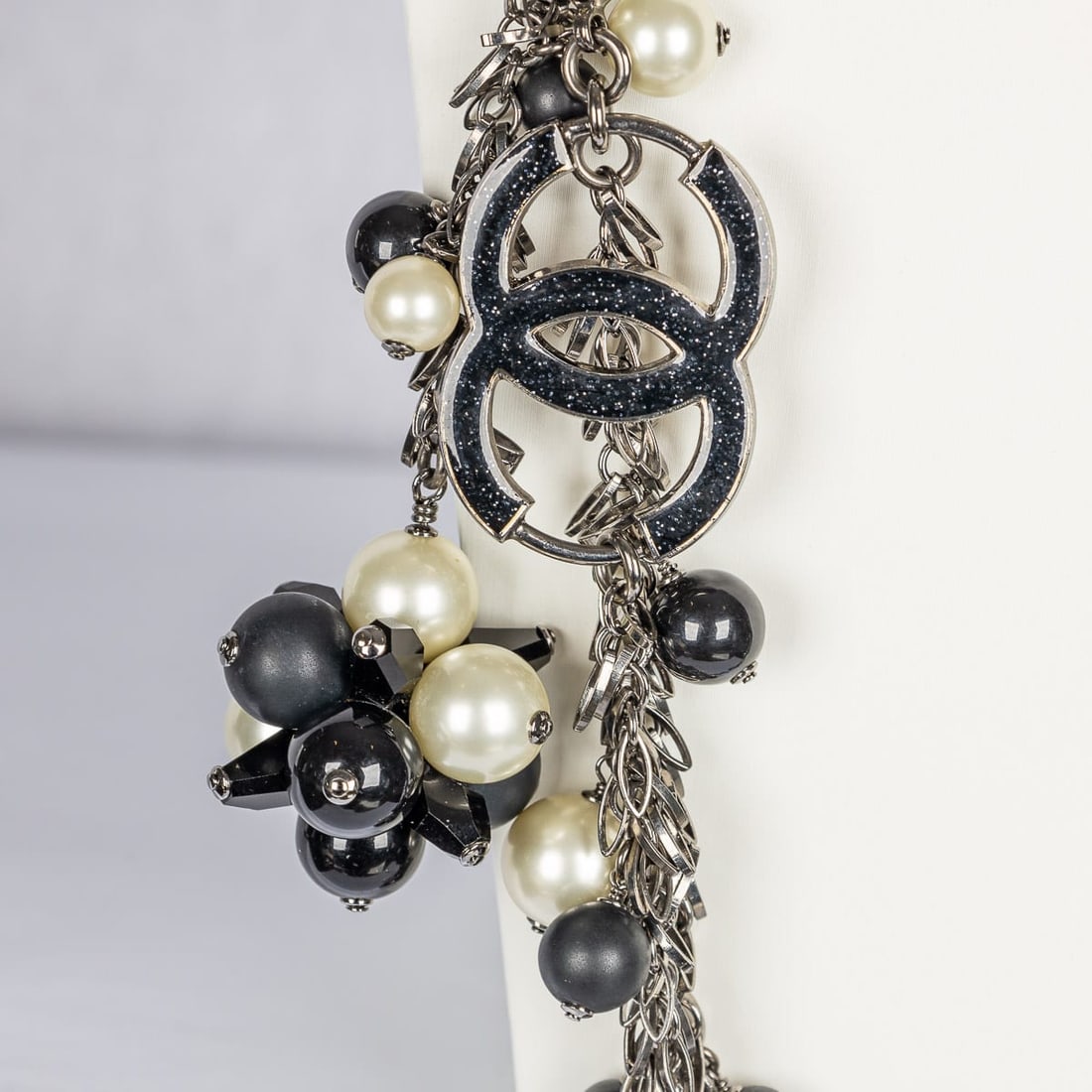 CHANEL 2 STRAND CC LOGO CHAIN BELT / NECKLACE WITH METAL LOOPS, FRANCE c.2005 - 6