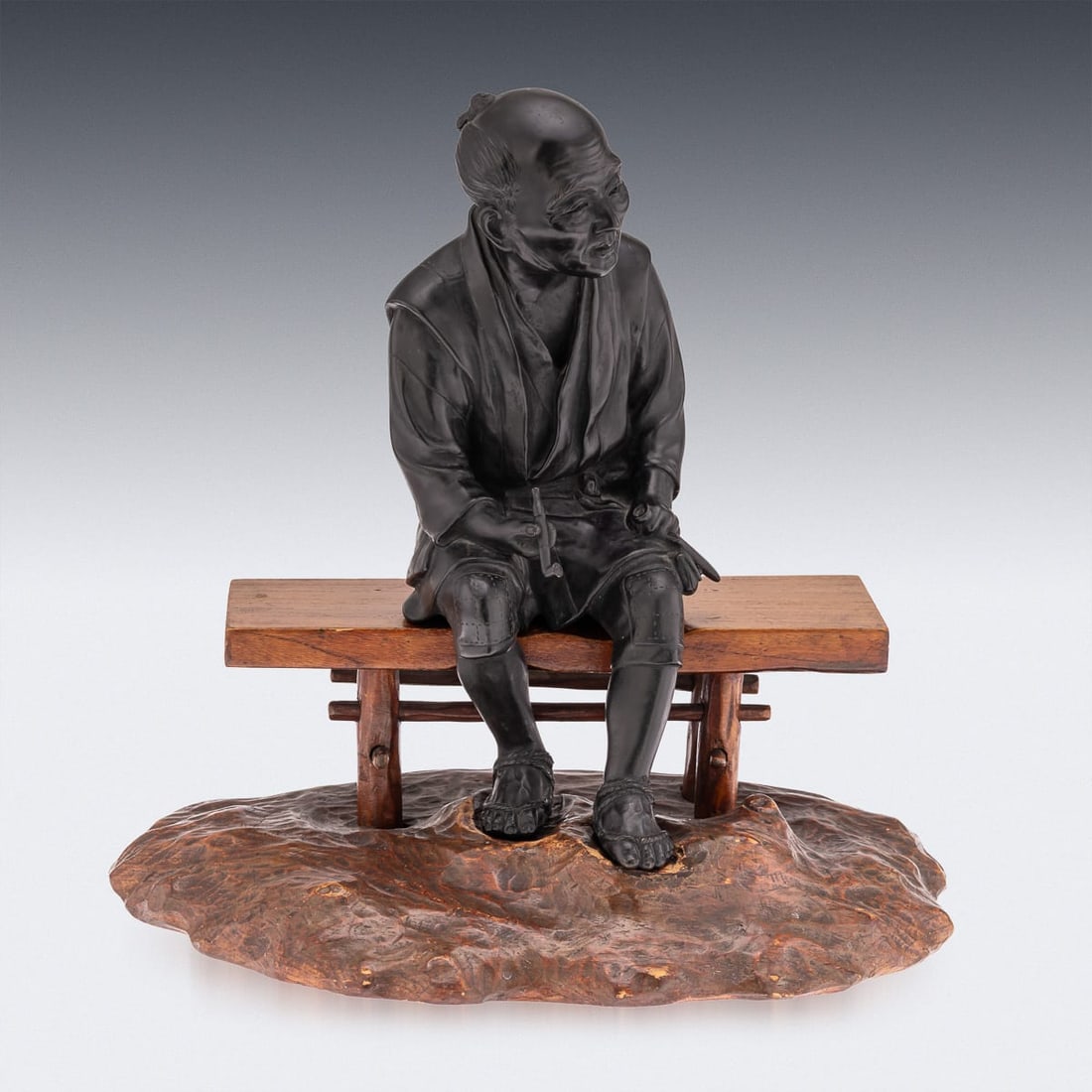 ANTIQUE 19thC JAPANESE MEIJI PERIOD TAKAAKIA BRONZE OKIMONO C.1890 - 3