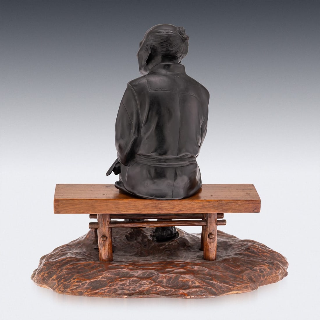 ANTIQUE 19thC JAPANESE MEIJI PERIOD TAKAAKIA BRONZE OKIMONO C.1890 - 5