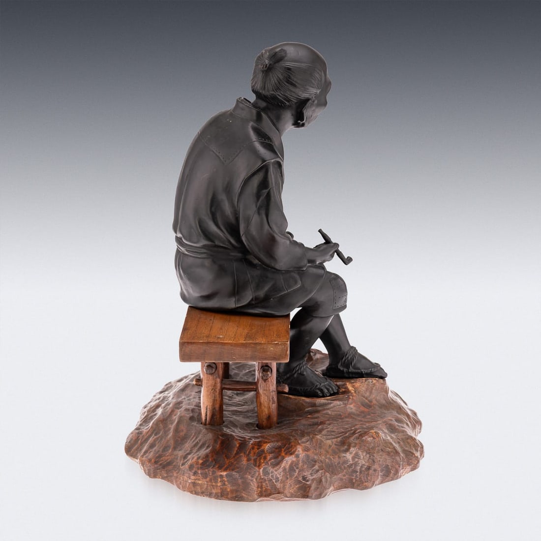 ANTIQUE 19thC JAPANESE MEIJI PERIOD TAKAAKIA BRONZE OKIMONO C.1890 - 6