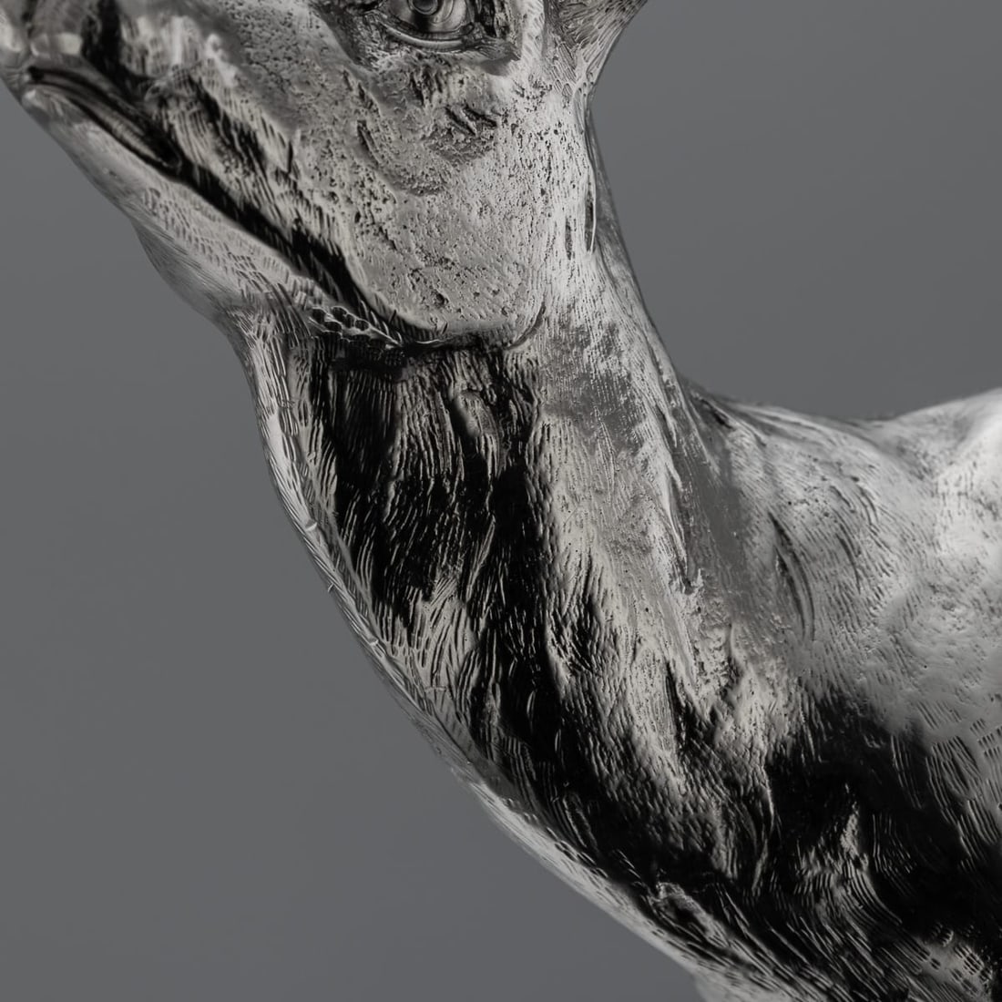 ANTIQUE 20thC GERMAN SOLID SILVER STATUES OF A REINDEER, HANAU c.1920 - 16