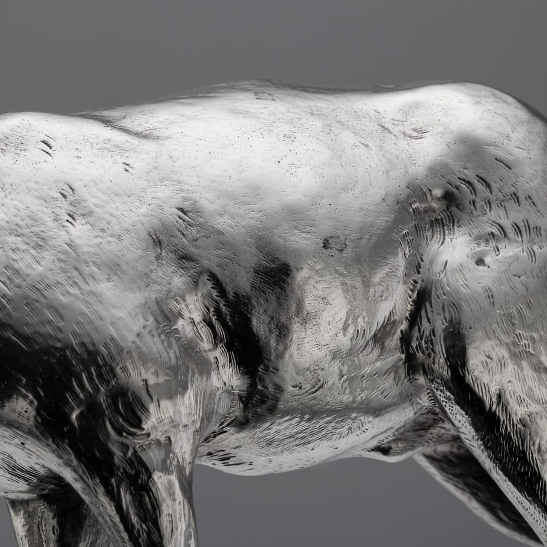ANTIQUE 20thC GERMAN SOLID SILVER STATUES OF A REINDEER, HANAU c.1920 - 19