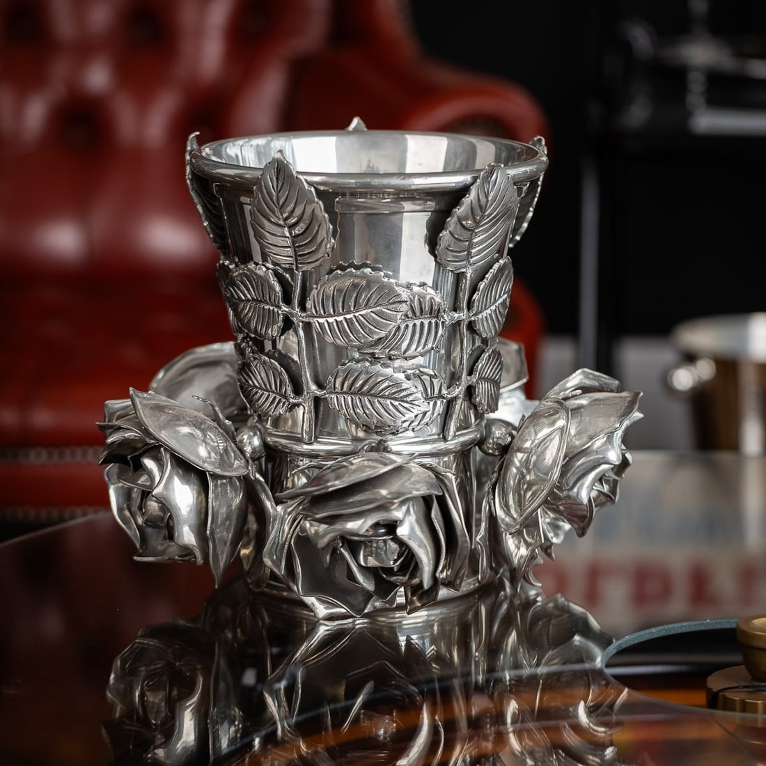 LATE 20THC ITALIAN PEWTER WINE COOLER BY PIERO FIGURA FOR ATENA - 2