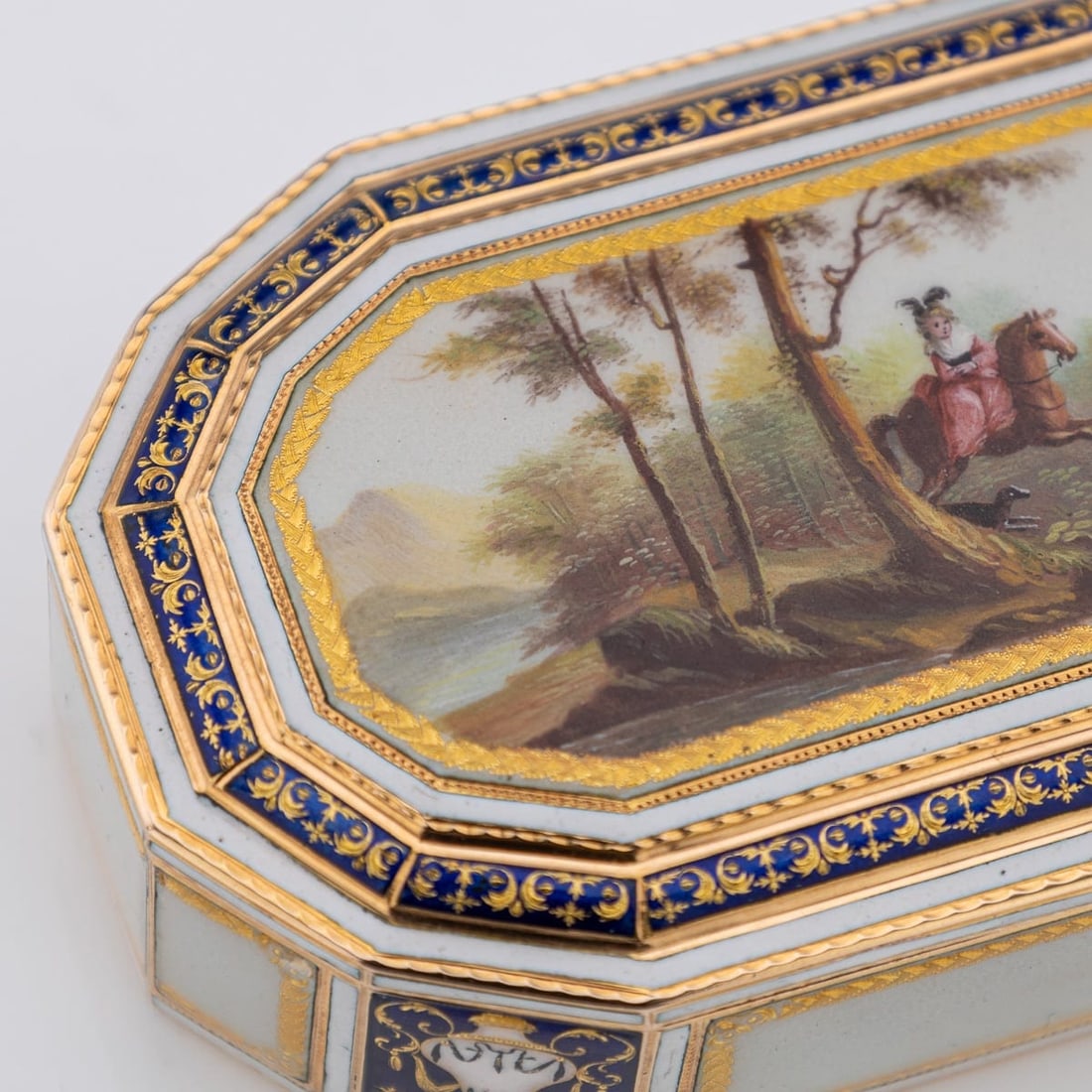 ANTIQUE 18thC GERMAN 18k GOLD & ENAMEL SNUFF BOX, FRERES JORDAN, HANAU c.1790 - 10