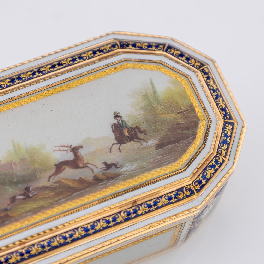 ANTIQUE 18thC GERMAN 18k GOLD & ENAMEL SNUFF BOX, FRERES JORDAN, HANAU c.1790 - 13