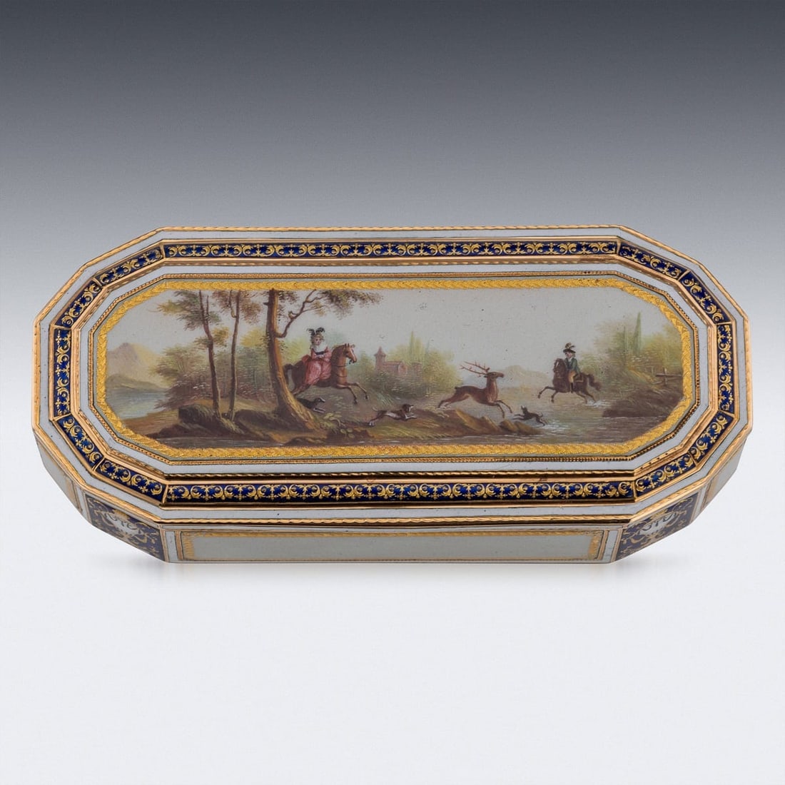 ANTIQUE 18thC GERMAN 18k GOLD & ENAMEL SNUFF BOX, FRERES JORDAN, HANAU c.1790 - 3
