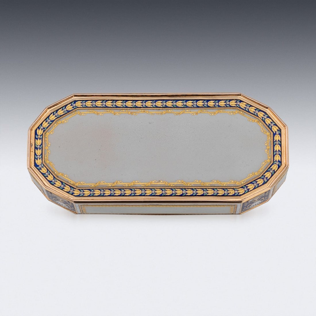ANTIQUE 18thC GERMAN 18k GOLD & ENAMEL SNUFF BOX, FRERES JORDAN, HANAU c.1790 - 4
