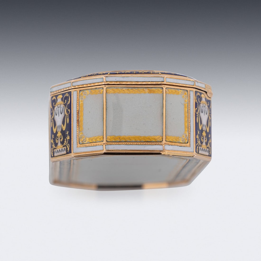 ANTIQUE 18thC GERMAN 18k GOLD & ENAMEL SNUFF BOX, FRERES JORDAN, HANAU c.1790 - 6