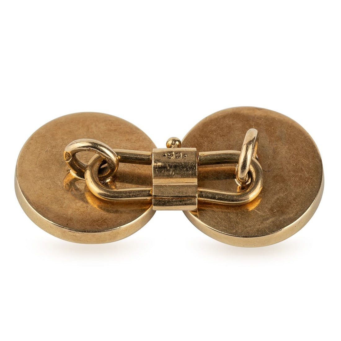 ANTIQUE 20thC EDWARDIAN CASED 18K GOLD "SHOWJUMPING" CUFFLINKS, LONDON c.1900 - 3
