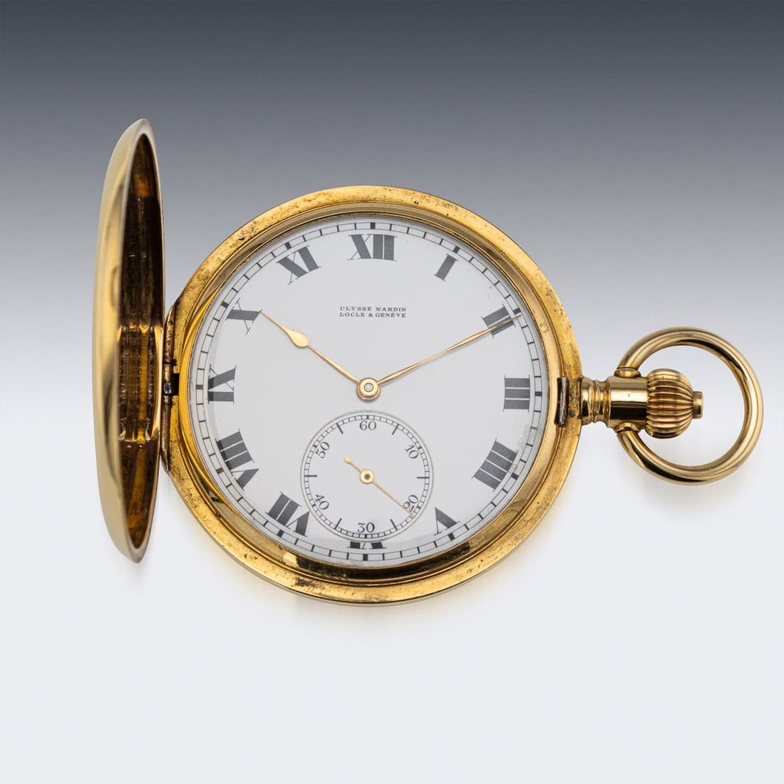 ANTIQUE 20thC SWISS 18K GOLD ULYSSE NARDIN LOCLE & GENÈVE POCKET WATCH - 3