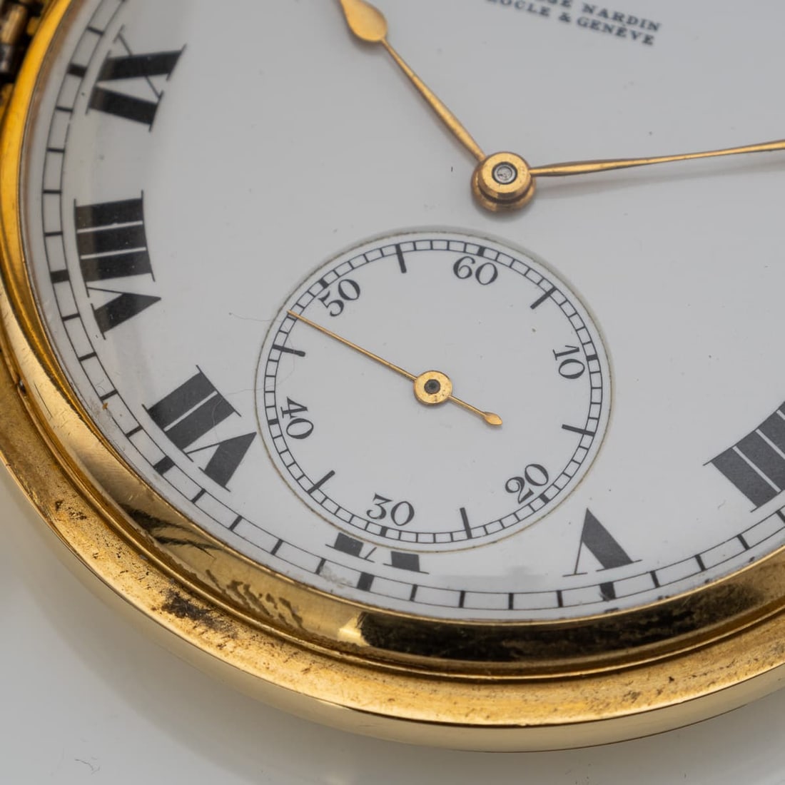 ANTIQUE 20thC SWISS 18K GOLD ULYSSE NARDIN LOCLE & GENÈVE POCKET WATCH - 8