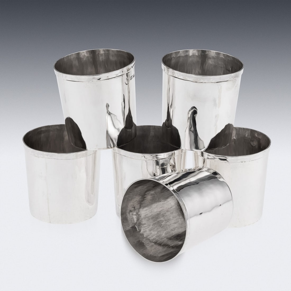VINTAGE 20thC ITALIAN SOLID SILVER ICE BUCKET & SIX BEAKERS, FLORENCE c.1970 - 9