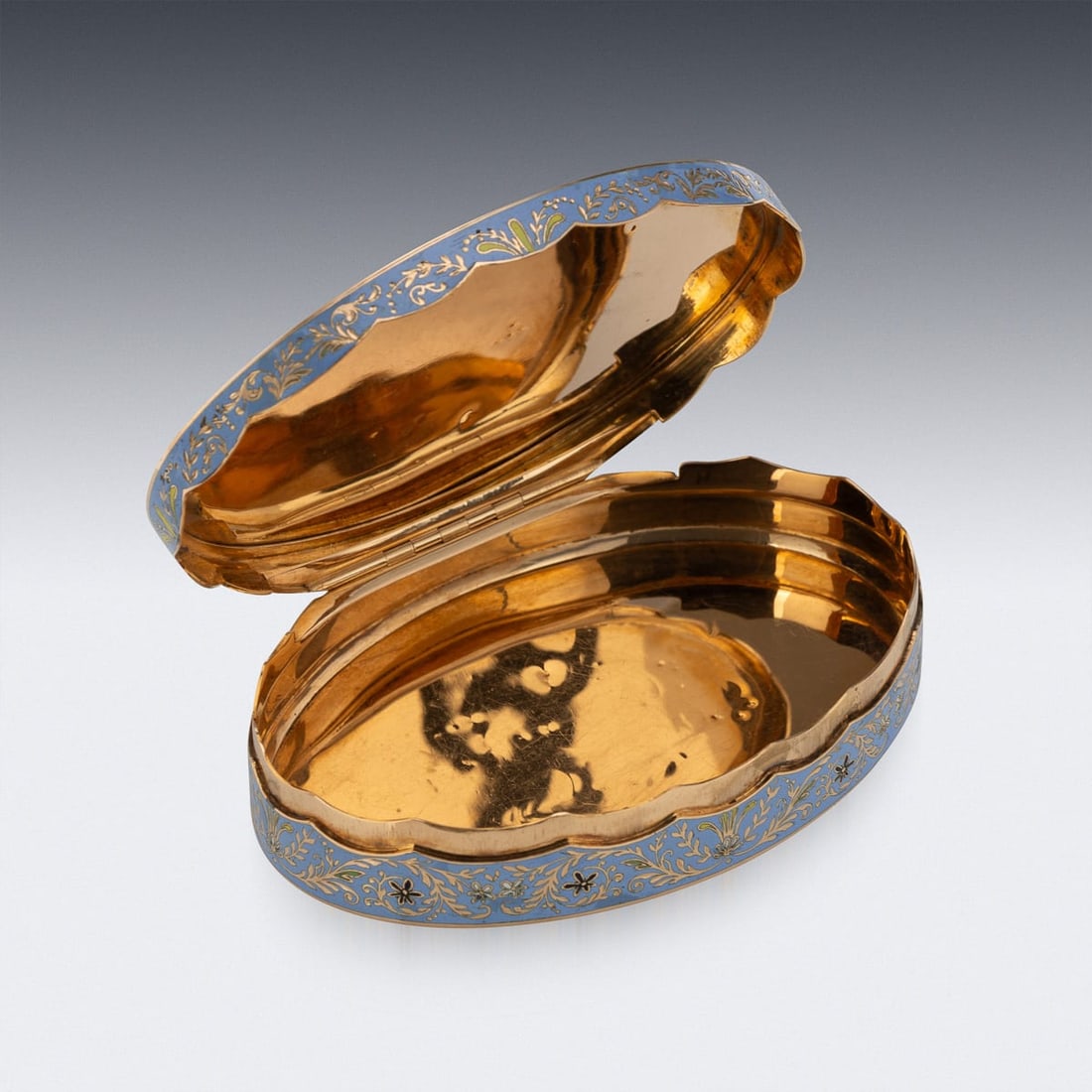 ANTIQUE 19thC SWISS 18k SOLID GOLD & ENAMEL SNUFF BOX, GENEVA c.1830 - 10