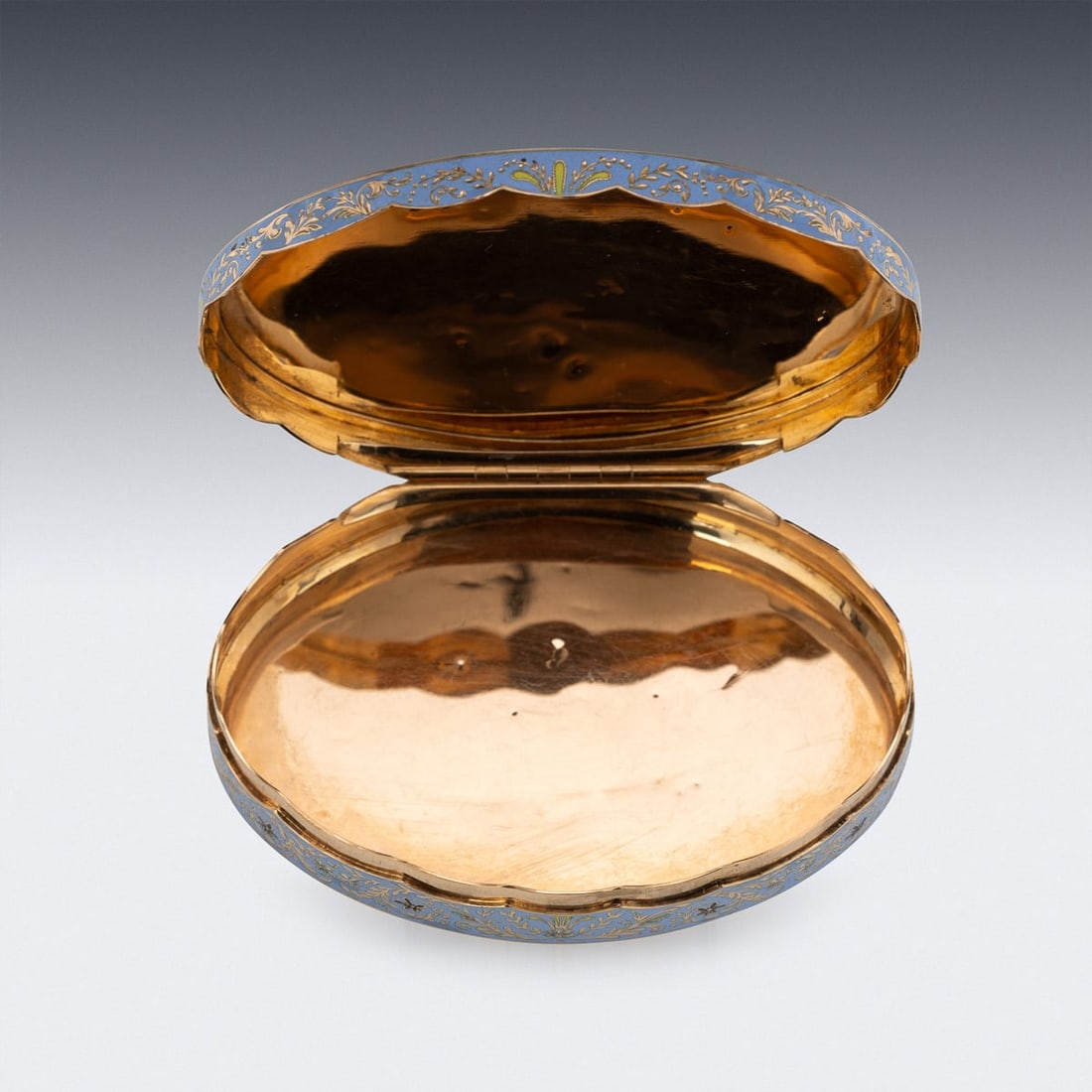 ANTIQUE 19thC SWISS 18k SOLID GOLD & ENAMEL SNUFF BOX, GENEVA c.1830 - 11