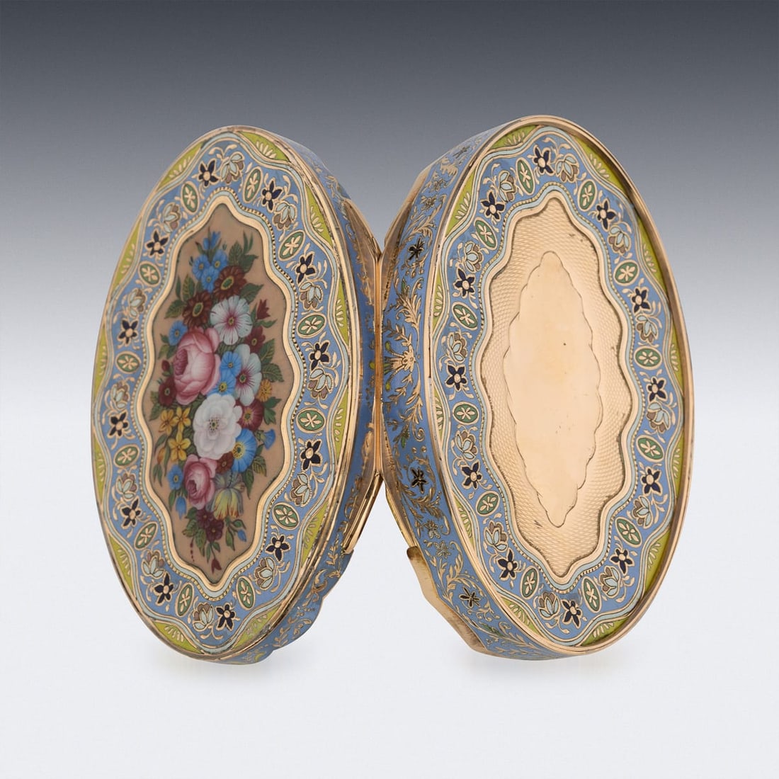 ANTIQUE 19thC SWISS 18k SOLID GOLD & ENAMEL SNUFF BOX, GENEVA c.1830 - 12