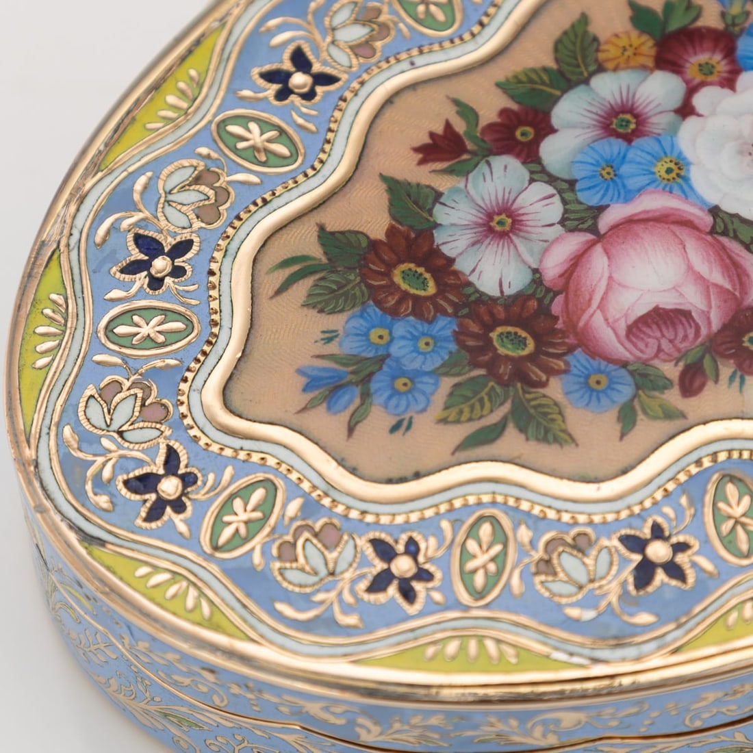 ANTIQUE 19thC SWISS 18k SOLID GOLD & ENAMEL SNUFF BOX, GENEVA c.1830 - 15