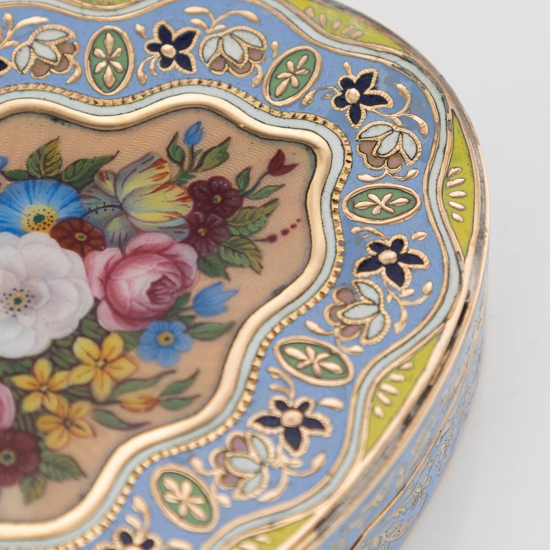 ANTIQUE 19thC SWISS 18k SOLID GOLD & ENAMEL SNUFF BOX, GENEVA c.1830 - 18