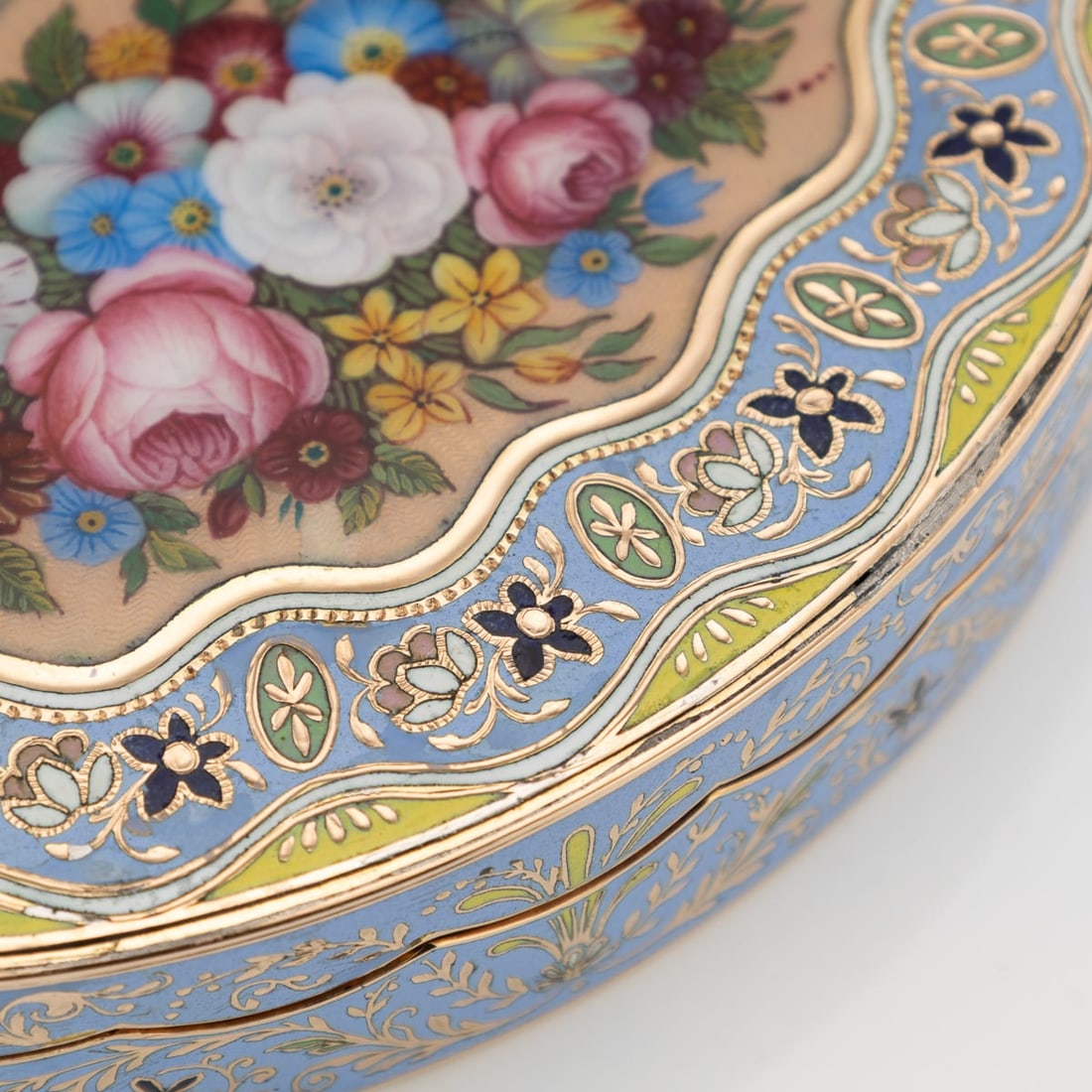 ANTIQUE 19thC SWISS 18k SOLID GOLD & ENAMEL SNUFF BOX, GENEVA c.1830 - 19