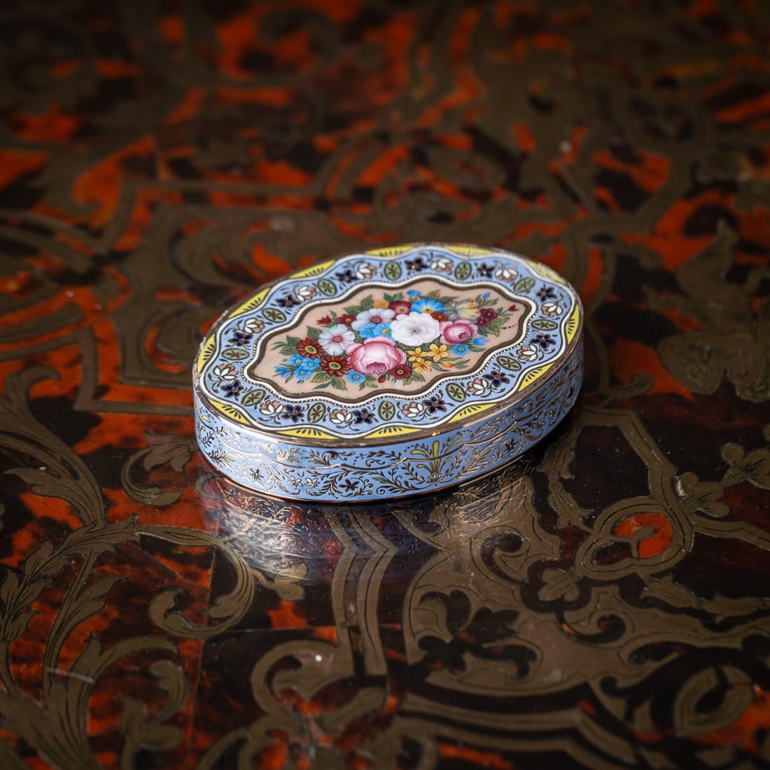 ANTIQUE 19thC SWISS 18k SOLID GOLD & ENAMEL SNUFF BOX, GENEVA c.1830 - 2