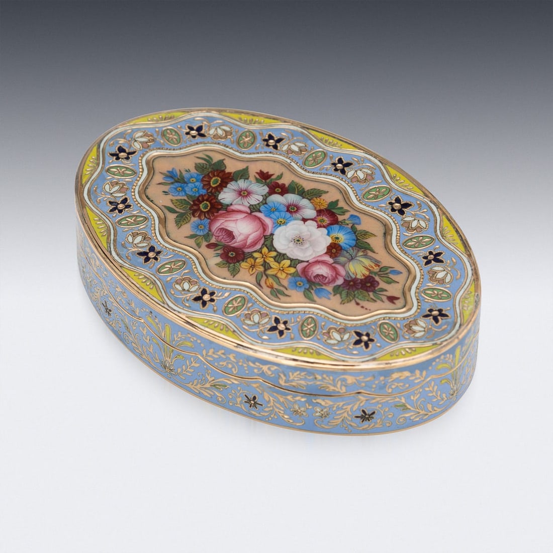 ANTIQUE 19thC SWISS 18k SOLID GOLD & ENAMEL SNUFF BOX, GENEVA c.1830 - 3