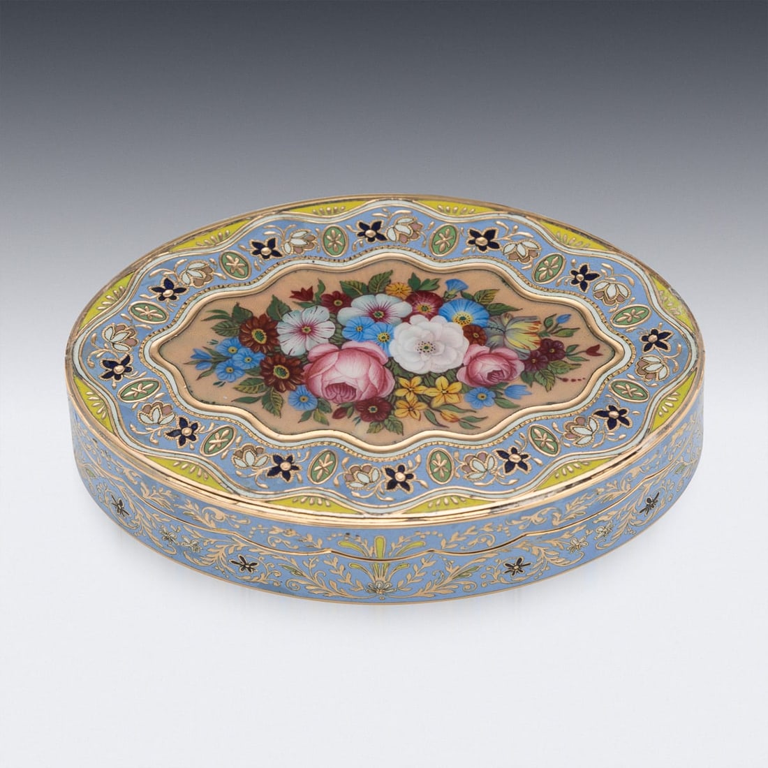 ANTIQUE 19thC SWISS 18k SOLID GOLD & ENAMEL SNUFF BOX, GENEVA c.1830 - 4