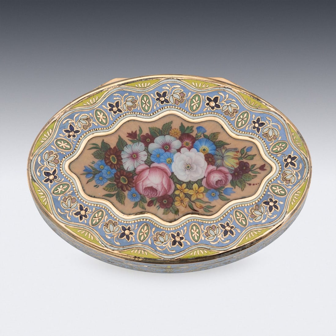 ANTIQUE 19thC SWISS 18k SOLID GOLD & ENAMEL SNUFF BOX, GENEVA c.1830 - 5