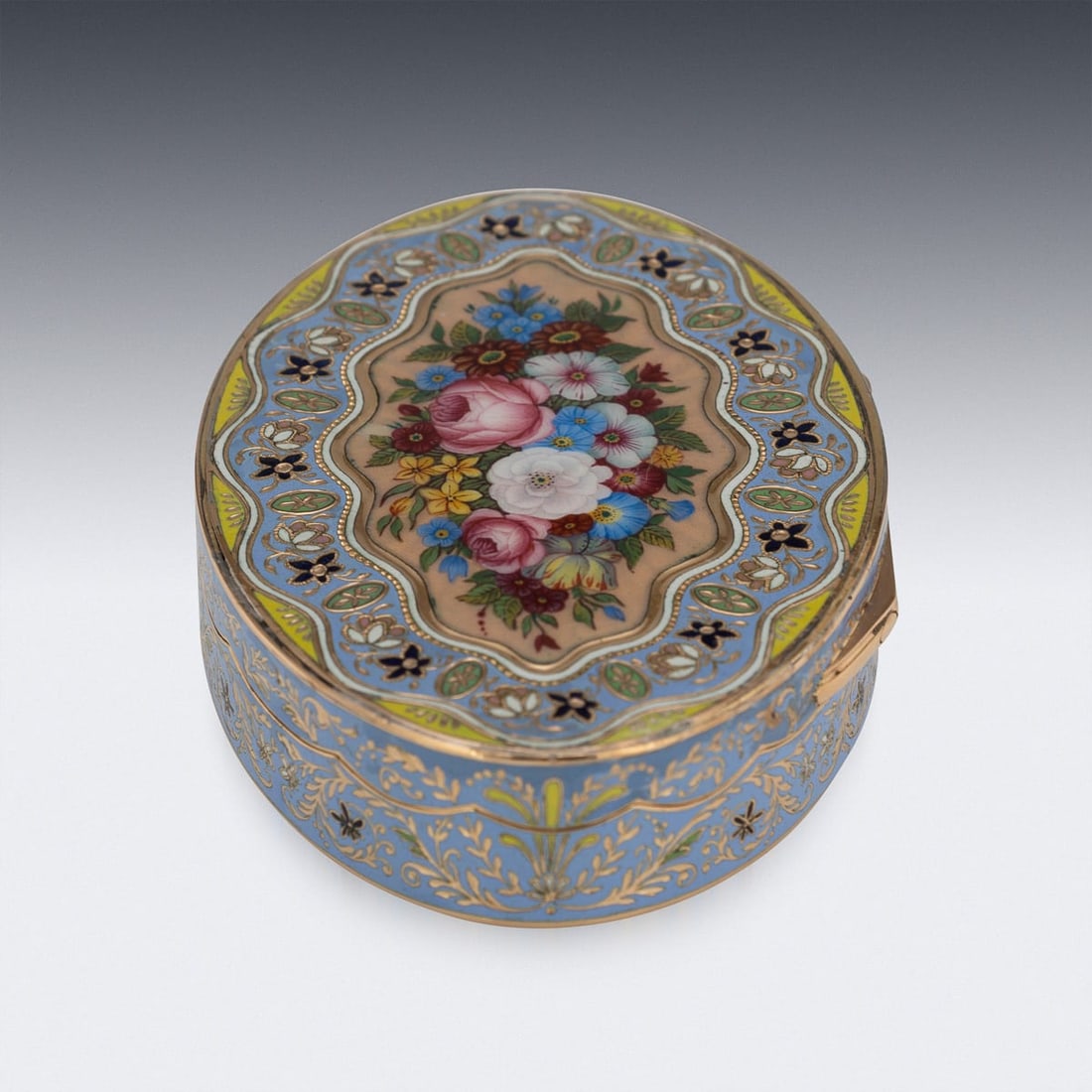 ANTIQUE 19thC SWISS 18k SOLID GOLD & ENAMEL SNUFF BOX, GENEVA c.1830 - 6