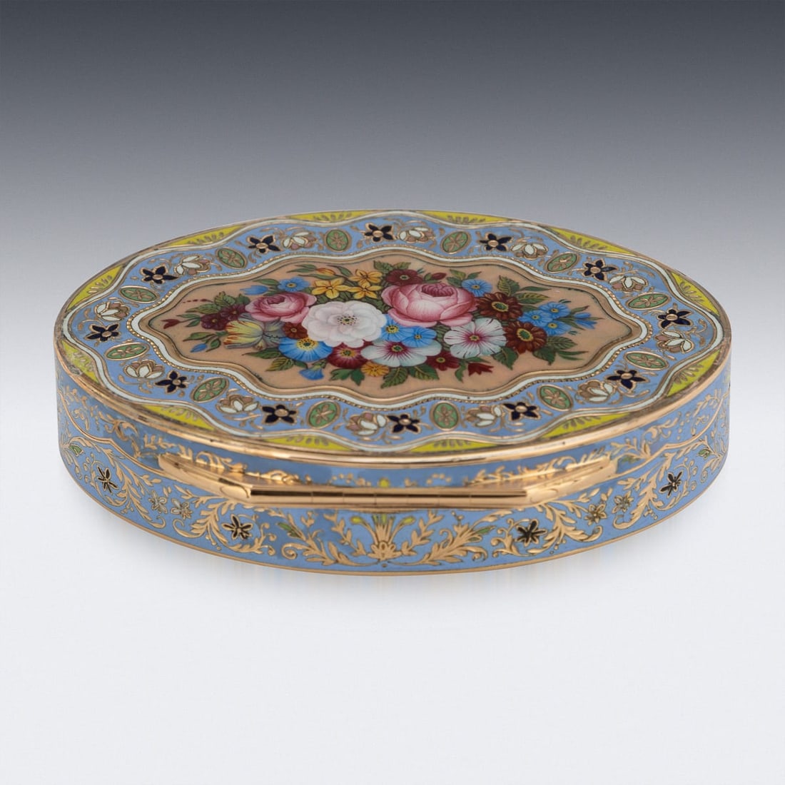 ANTIQUE 19thC SWISS 18k SOLID GOLD & ENAMEL SNUFF BOX, GENEVA c.1830 - 7
