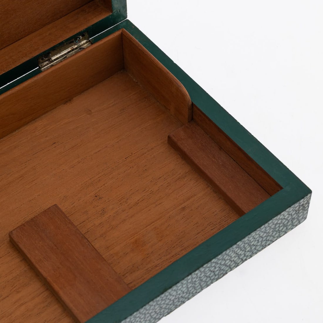 20thC ENGLISH SOLID SILVER & SHAGREEN NOVELTY CIGAR BOX, LONDON c.1929 - 17