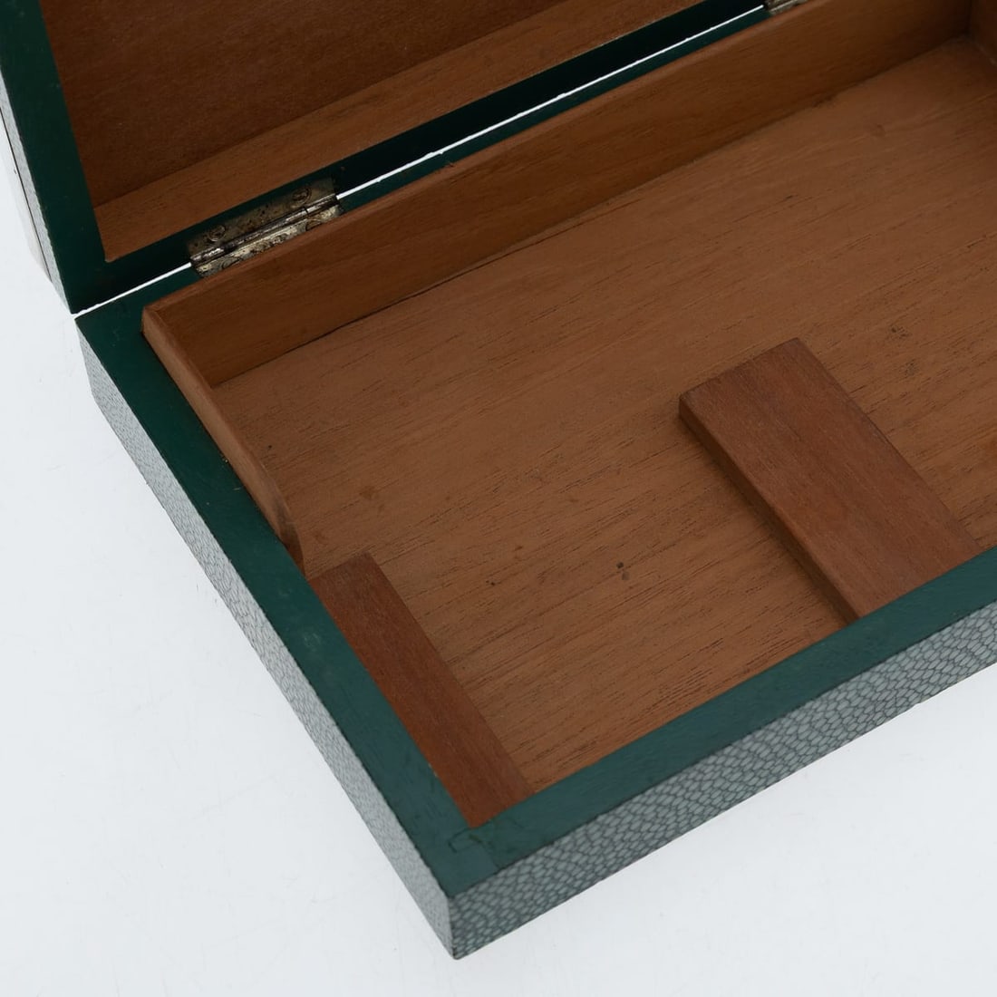 20thC ENGLISH SOLID SILVER & SHAGREEN NOVELTY CIGAR BOX, LONDON c.1929 - 18